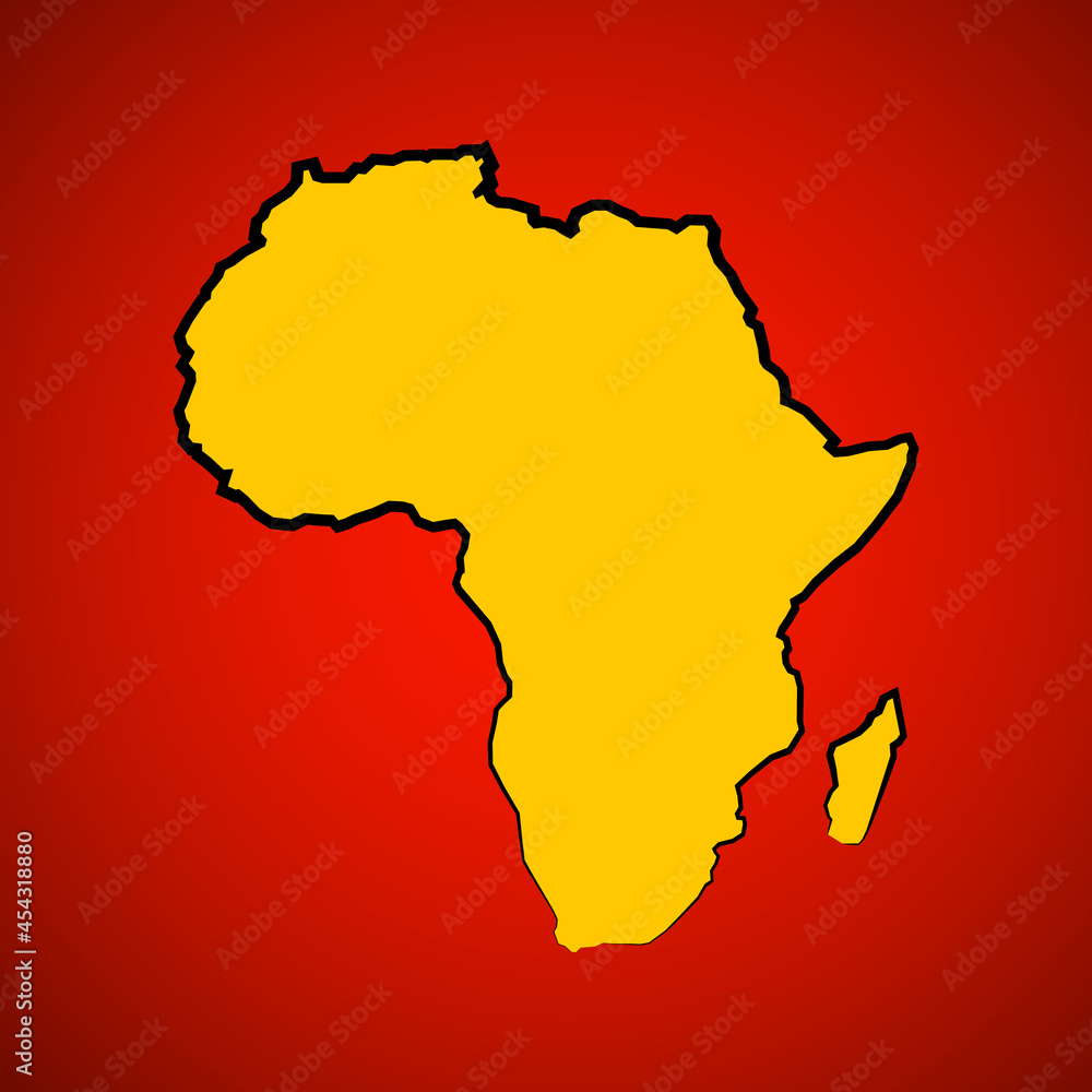 Sketch African continent Flat icon Image. Africa background Picture. Silhouette