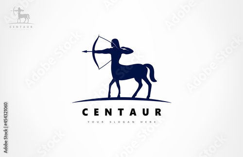 Centaur archer logo vector. Mythological creature design. 