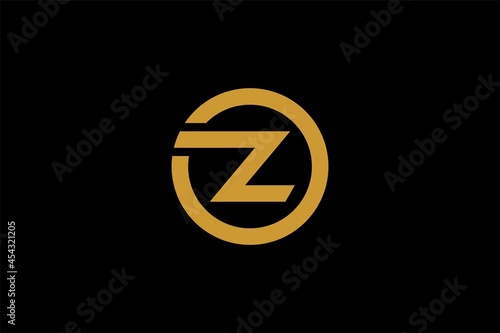 Letter OZ logo design. Monogram O and Z type abstract symbols. Initial Z in circle vector icon.