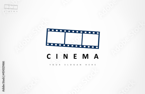 Film strip logo vector. Design cinema.