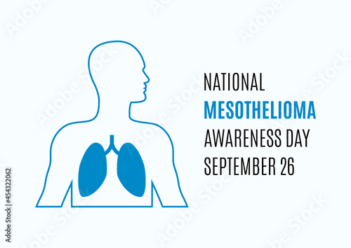 National Mesothelioma Awareness Day vector. Male lungs silhouette icon vector. Meso Awareness Day Poster, September 26. Important day photo