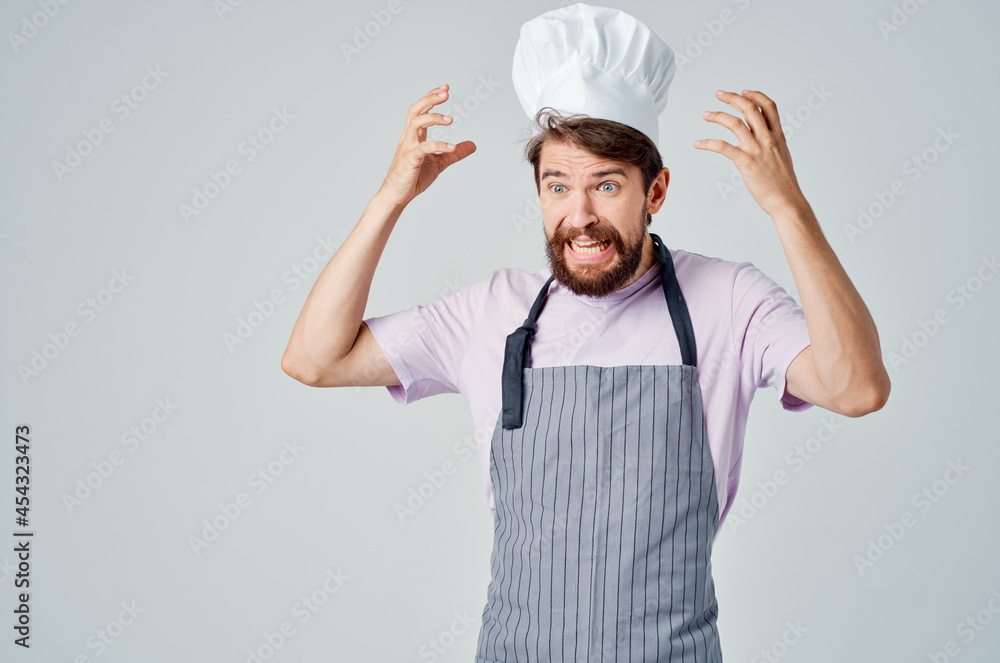 bearded male chef work in a restaurant industry cooking bearded male chef work in a restaurant industry cooking