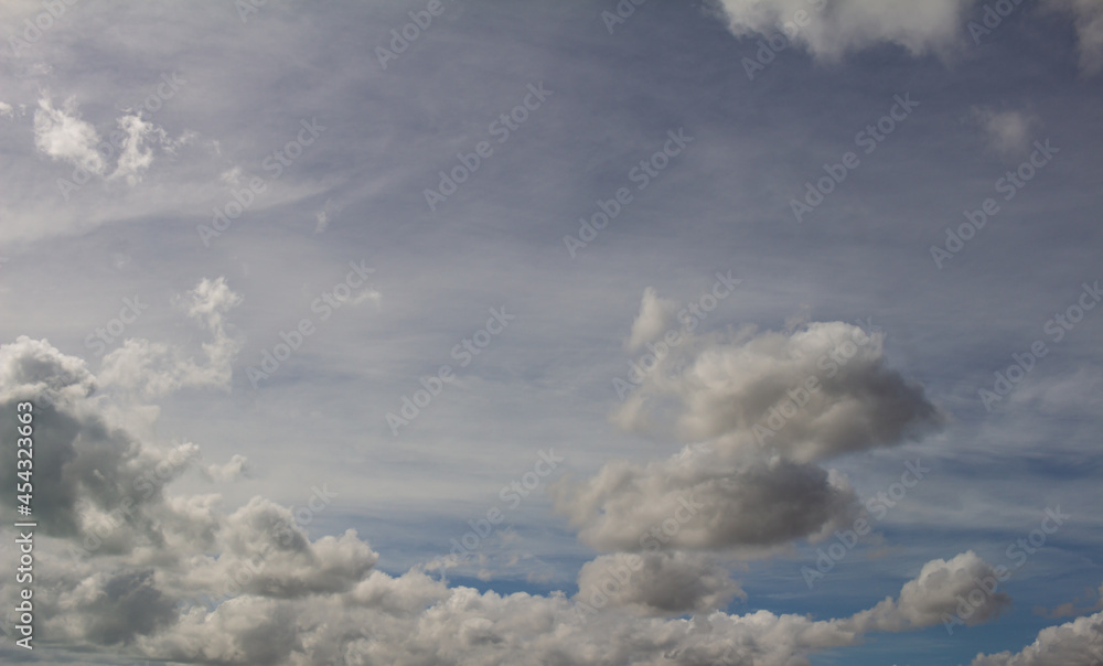 Fluffy clouds in the blue sky. Resource for replacement of skies. Soft clouds Fluffy clouds in the blue sky. Resource for replacement of skies. Soft clouds