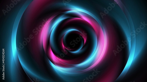 Glowing blue and pink smooth circles abstract tech background