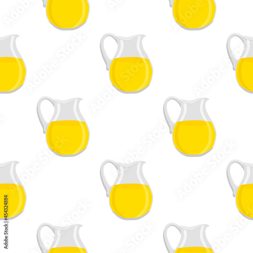Illustration on theme big colored lemonade in glass jug