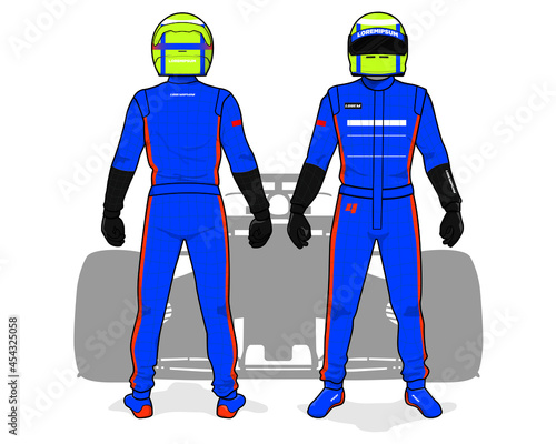 Racing driver uniform template mockup design