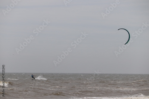 Photography kite surfing on the beach