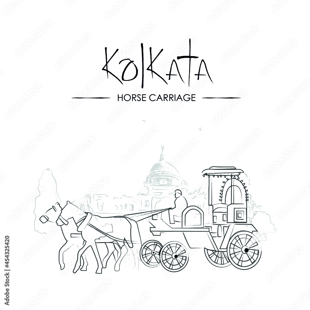person riding a cart | person riding a horse cart in black line art