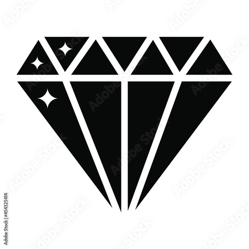diamond glyph icon, business and finance icon.