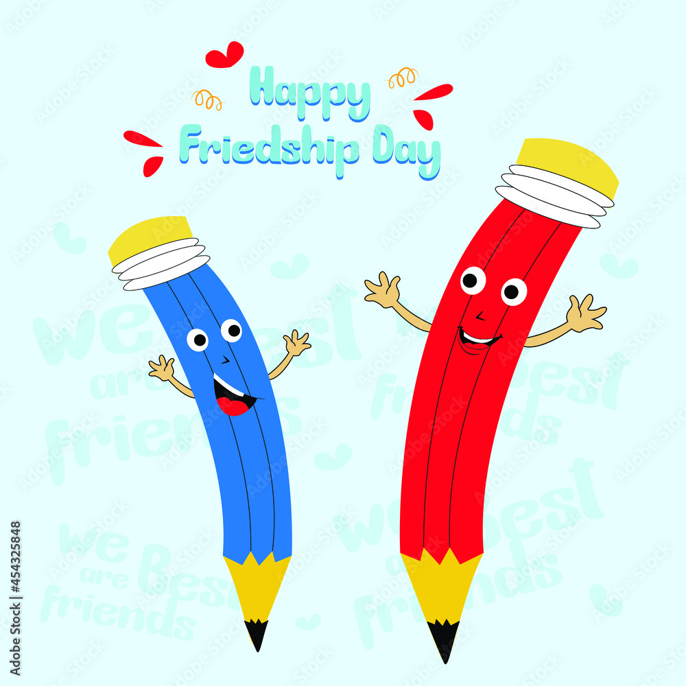 Happy Friendship Day in pencil drawing Happy Friendship Day in pencil drawing