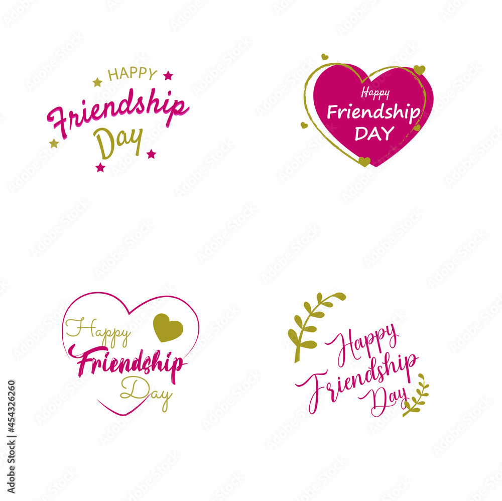happy friendship day art for banners and logos