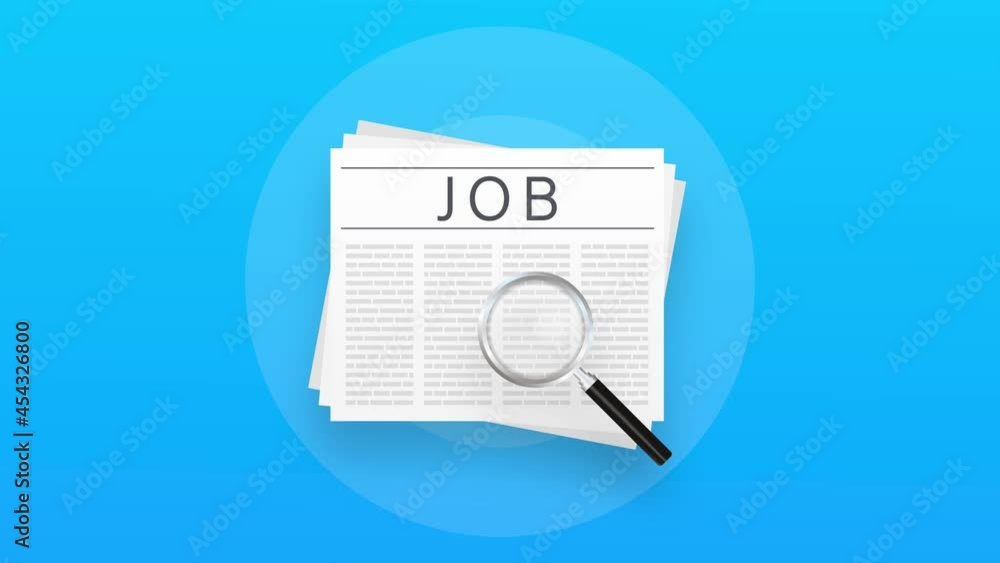 Job search newspaper for paper design. Recruitment interview. Motion graphics Job search newspaper for paper design. Recruitment interview. Motion graphics