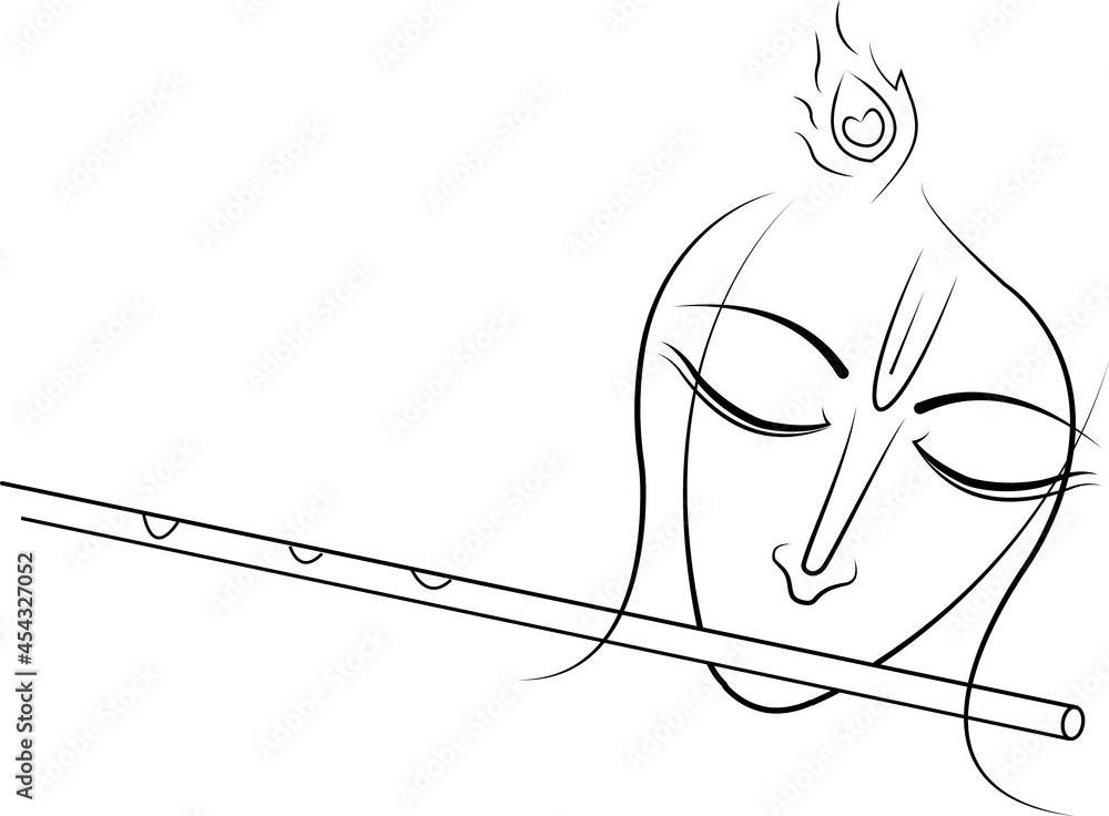 Krishna Flute Outline