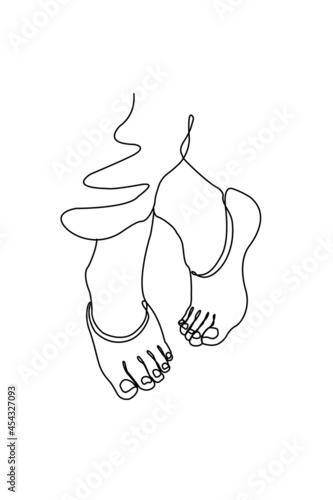 illustration of feet of Krishna in line art