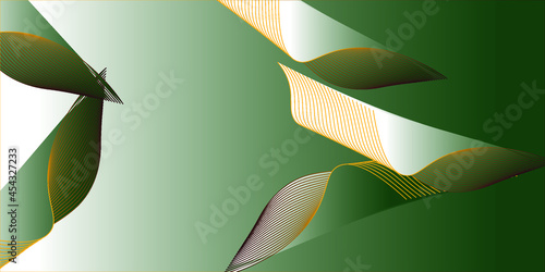 Abstract background with shapes. Dynamic abstract composition Vector illustration. Design element for web banners, posters, green and yellow