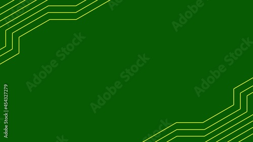 glowing electricity runs along the paths of the microcircuit, green microchip animation