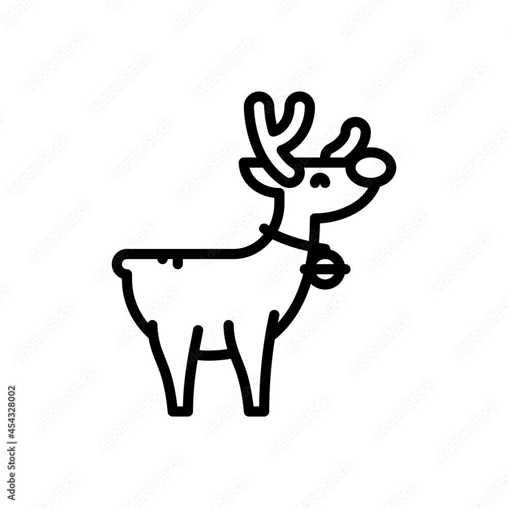Reindeer with scarf outline icons. Vector illustration. Editable stroke. Isolated icon suitable for web, infographics, interface and apps. Reindeer with scarf outline icons. Vector illustration. Editable stroke. Isolated icon suitable for web, infographics, interface and apps.
