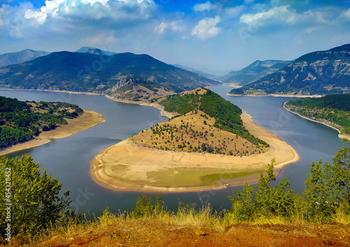 the meanders of the Kardzhali dam Bulgaria