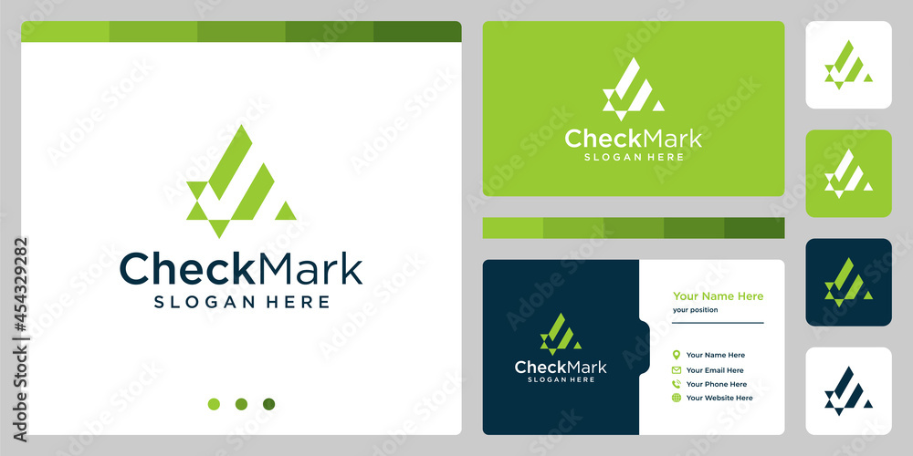 abstract check mark logo. premium vectors. business card template design abstract check mark logo. premium vectors. business card template design