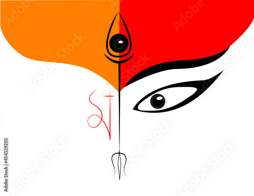 Intricate line art design in Durga idol | Durga eyes