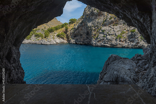 Tunnel in the bay of Port de Sa Calobra, Mallorca