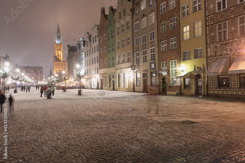 Gdansk at night with people