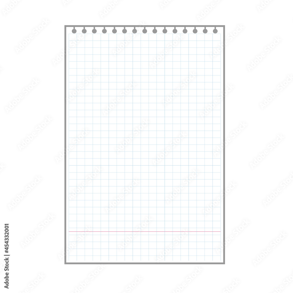 blank checkered plaid sheet, notepad page with ring holes. blank checkered plaid sheet, notepad page with ring holes.