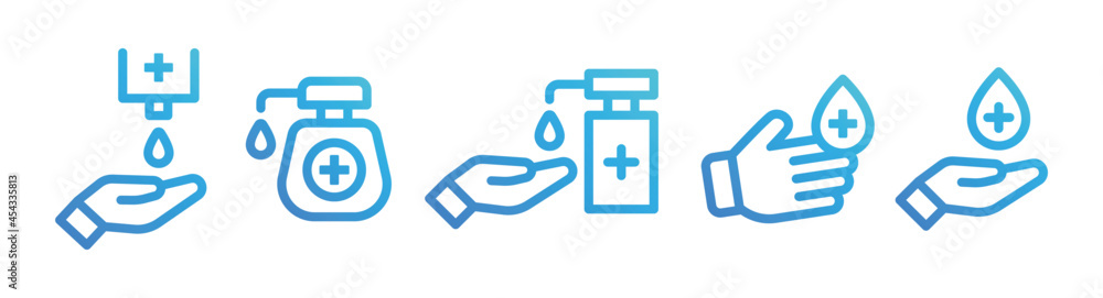 Hand sanitizer icon set isolated on white background. Hand sanitizer icon set isolated on white background.