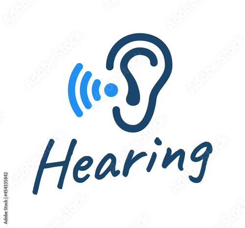 Ear, hearing icon. Vector illustration