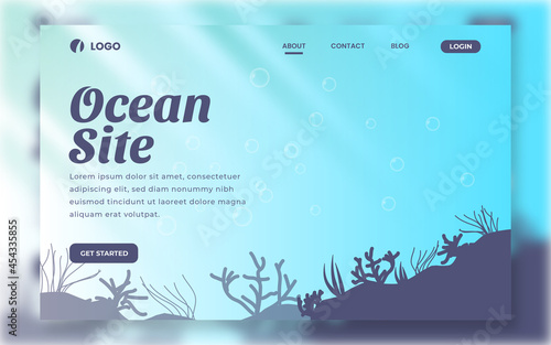 Landing page Ocean deep water web template