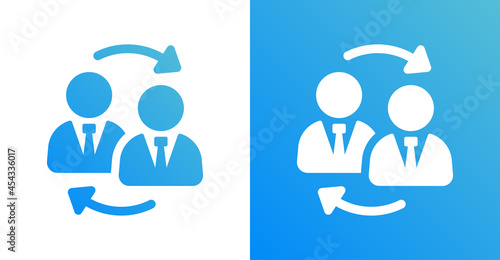 Turnover staff icon. Replace employee symbol vector illustration.