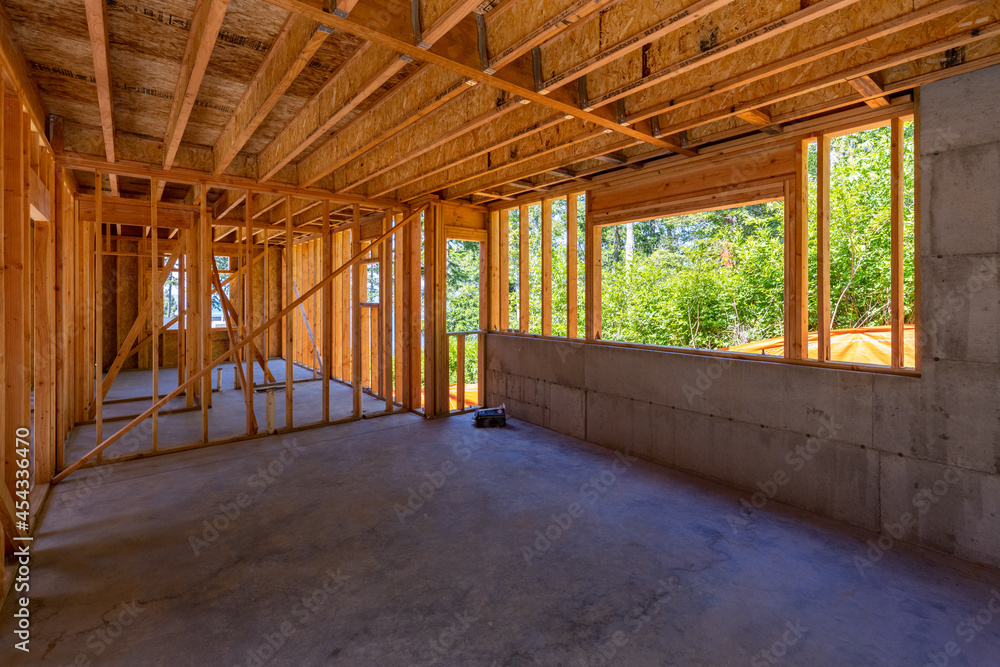 Wood Framing of Basement in Residential Home