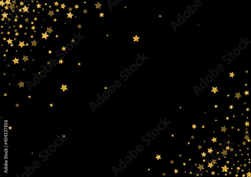 Golden Happy Confetti Design. Anniversary Glitter Background. Gold Sequin Flare Pattern. Vector Spark Texture. Yellow Fantasy Illustration