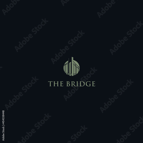 Simple Bridge Retro vector logo,inspiration design logo Bridge