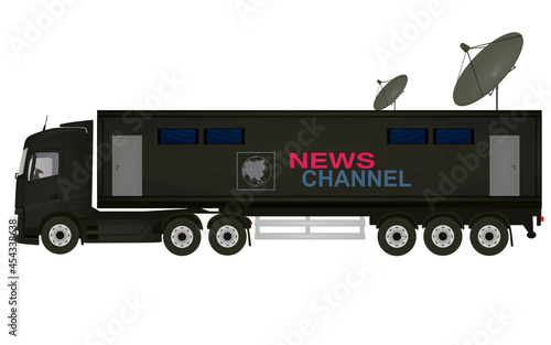 News channel truck. vector illustration