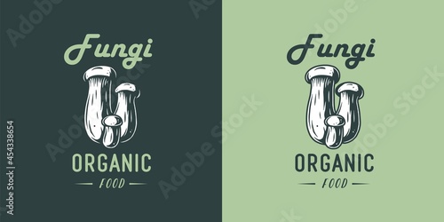 Mushroom king oyster for organic, natural vegetarian food. Autumn forest fungi, shroom mushroom picking for t-shirt print