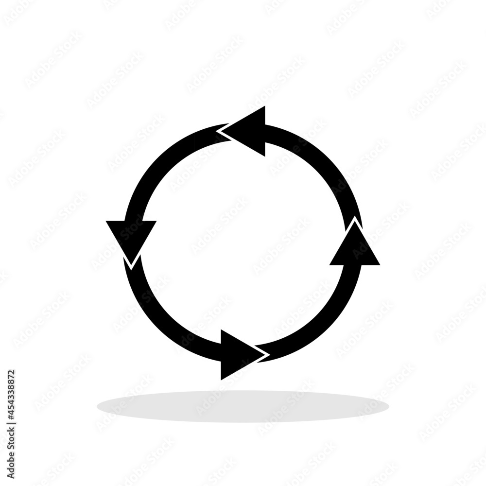 Circle with arrow icon in flat style. Arrow in circle symbol for your