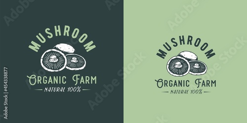 Mushroom champignon and portobello. White button for mushrooms picking. Vegetarian fungus cremini for food. Nature fungi for healthy nutrition
