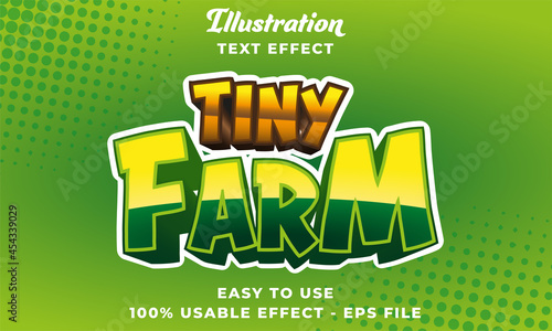 editable tiny farm text effect vector modern style 