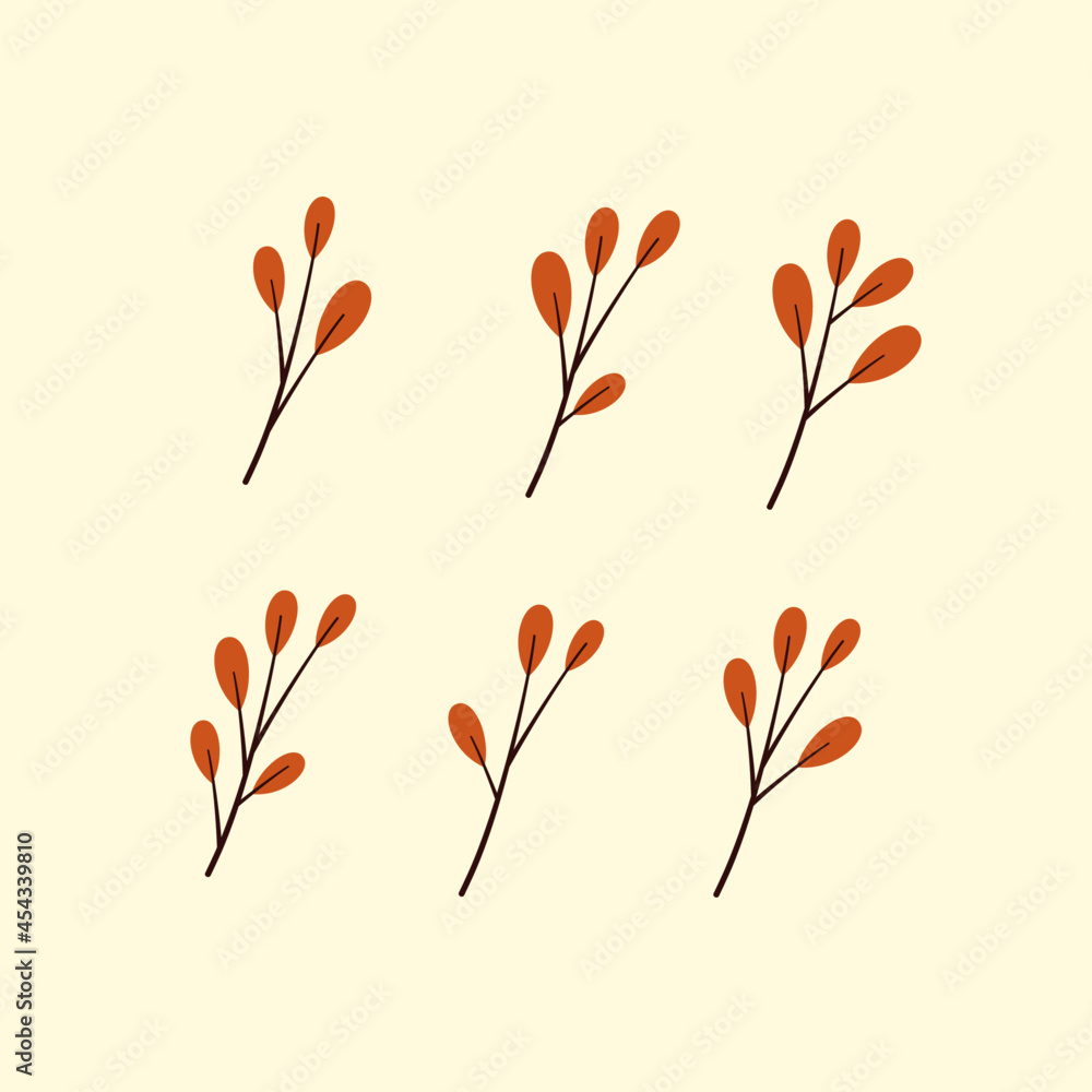 autumn flower bud collection free vector