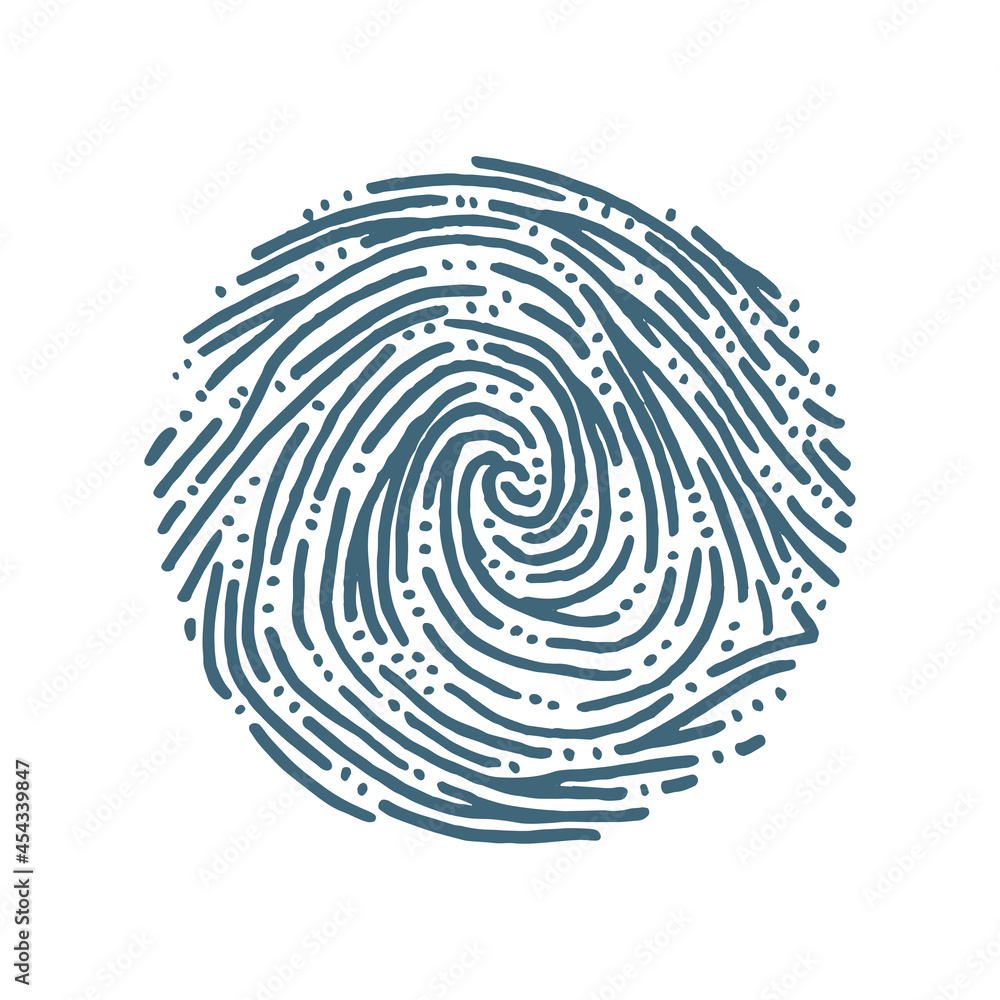 Fingerprint abstract vector illustration. Hand drawn finger print graphic. Fingerprint abstract vector illustration. Hand drawn finger print graphic.