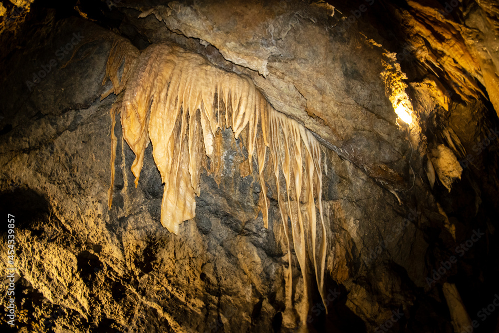 Italy Lucca Garfagnana Trimpello, exploration of natural cave excavated by Underwrane River