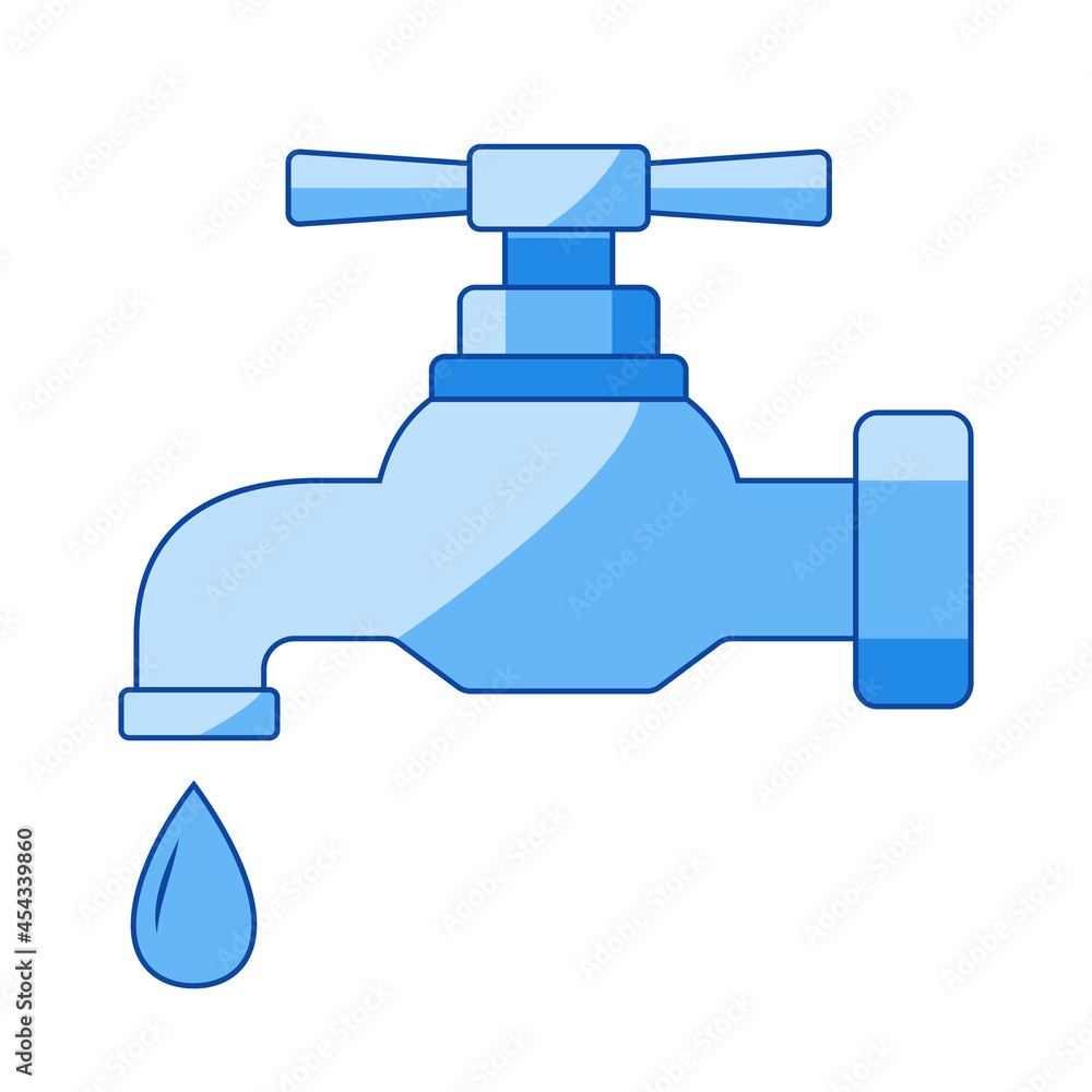 Tap icon. Color faucet in flat style. Water supply illustration for infographic, website or app. Vector Tap icon. Color faucet in flat style. Water supply illustration for infographic, website or app. Vector