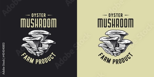 Mushroom oyster for organic, natural vegetarian food. Autumn forest fungi, shroom mushroom picking for t-shirt print