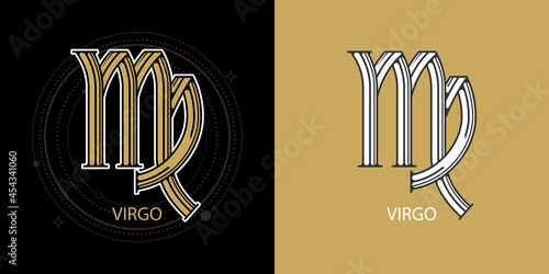 Zodiac virgo horoscope vector.