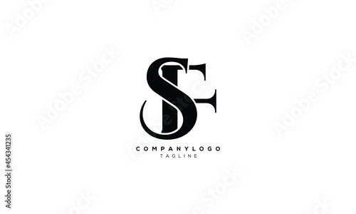 SF, FS,  Abstract initial monogram letter alphabet logo design