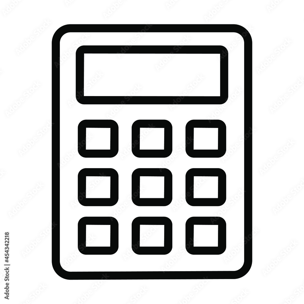 calculator outline icon, business and finance icon. calculator outline icon, business and finance icon.