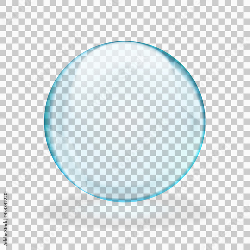 Blue translucent light sphere with glares and transparency