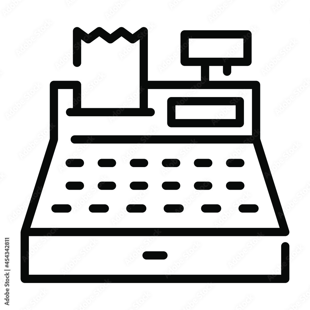cash register outline icon, business and finance icon. cash register outline icon, business and finance icon.