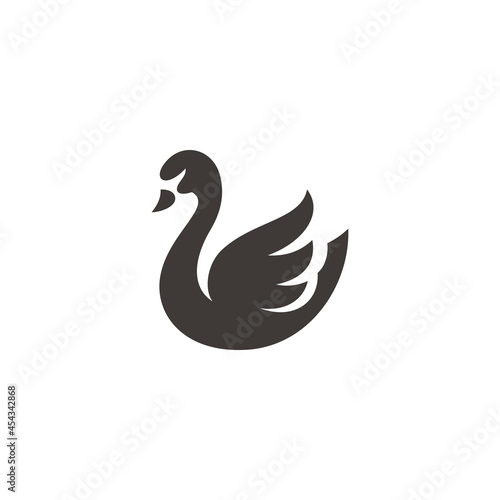 Swan Goose Waterfowl Silhouette illustration Logo © putra_purwanto